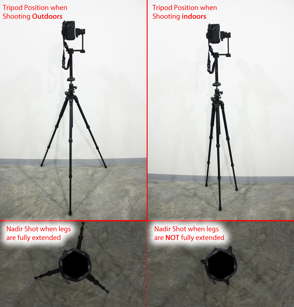 Tripod position of shooting indoor vs outdoor